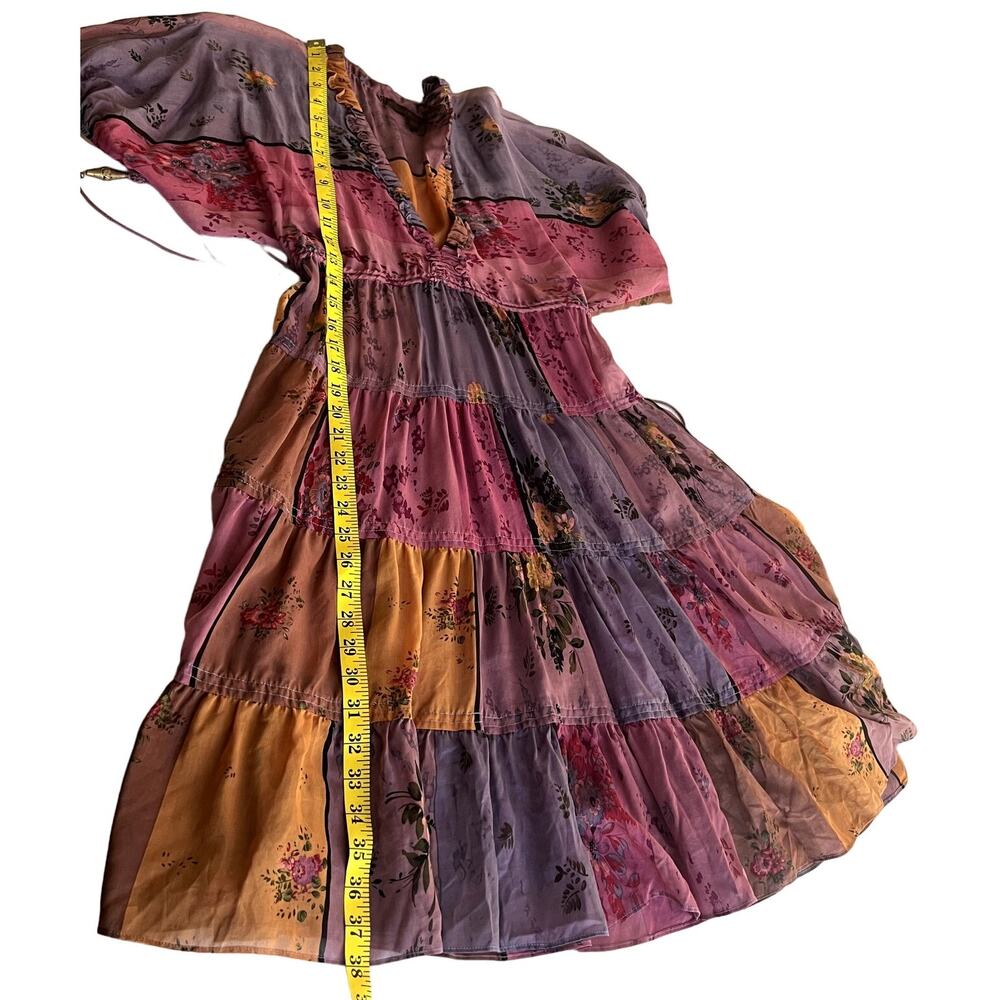 A Common Thread Silk Blend Dress Women Size Small Fit Flare Art To Wear Hippie - Picture 4 of 10